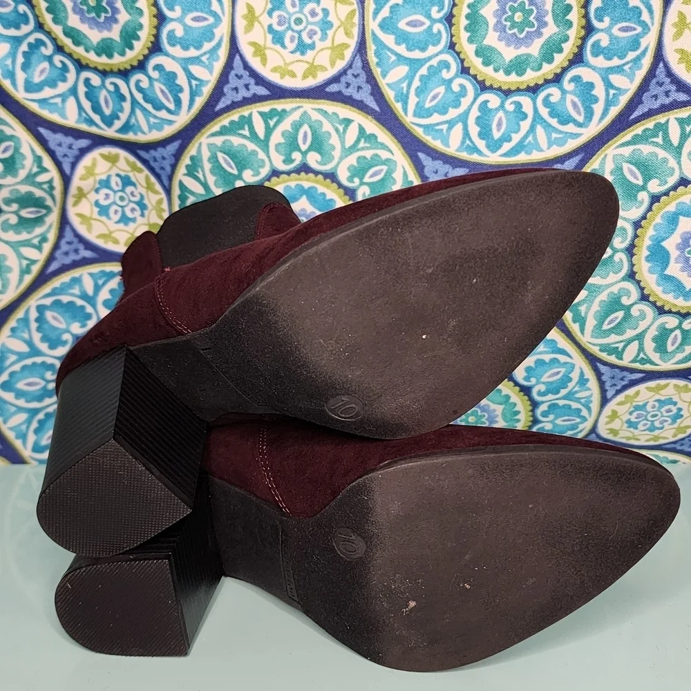Attention Burgundy Ankle Booties